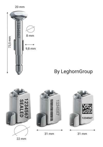 Neptune Bolt Container Seals Technical Drawing - Dimensions and Security Specifications for India Logistics